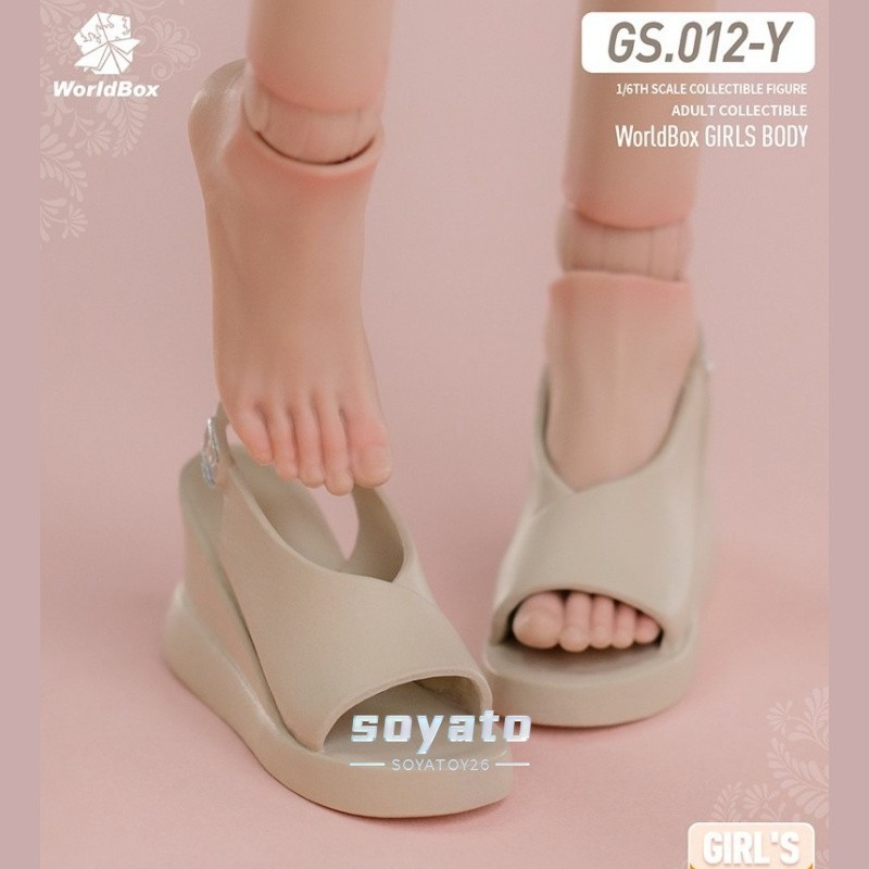 WORLDBOX 1/6 GS012 sandali albicocca scarpe stivali per corpo action figure donna 12"