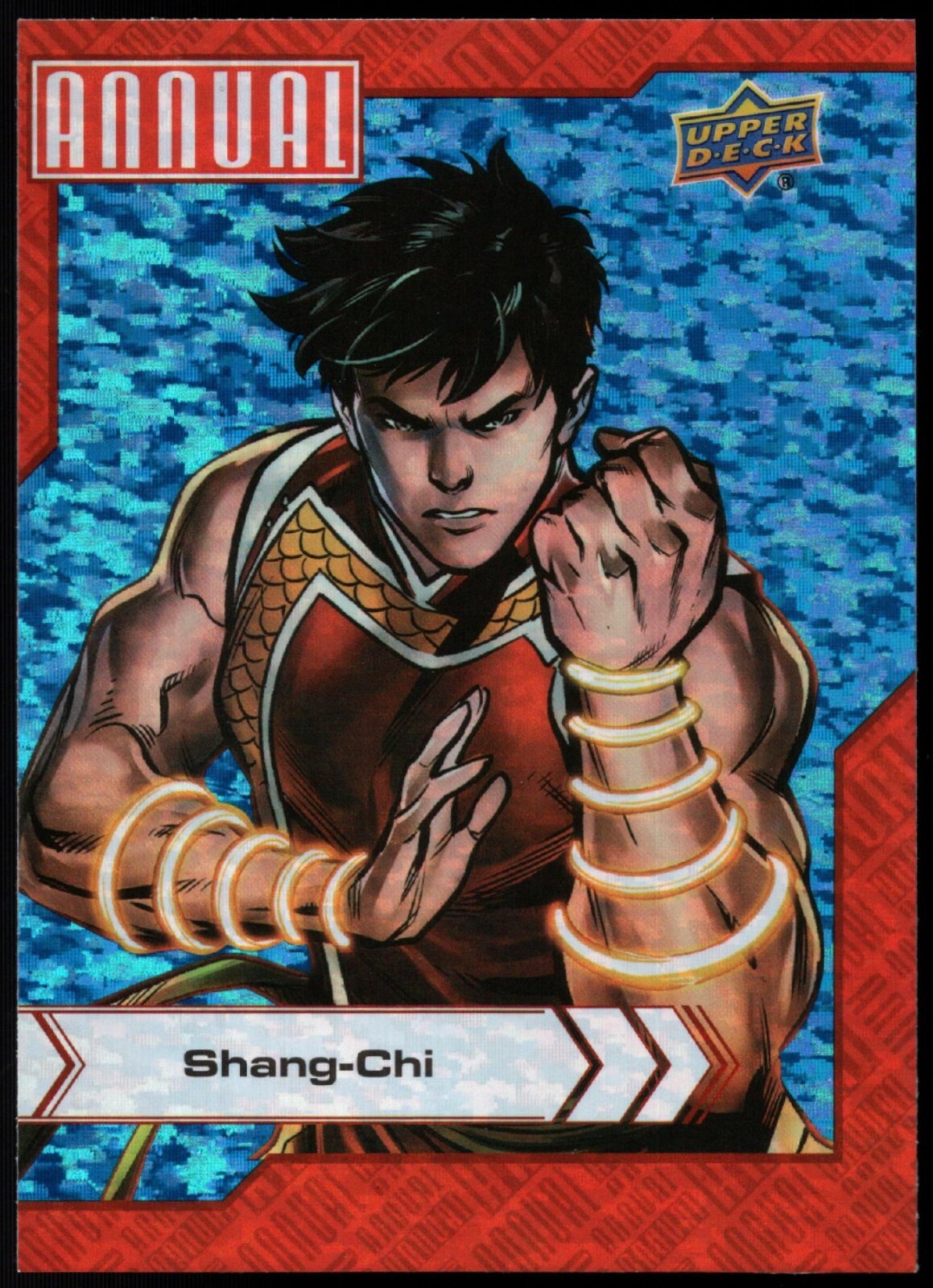 2022/23 Upper Deck Marvel Annuale "BLUE SPARKLE" Carta Parallela #80...SHANG-CHI