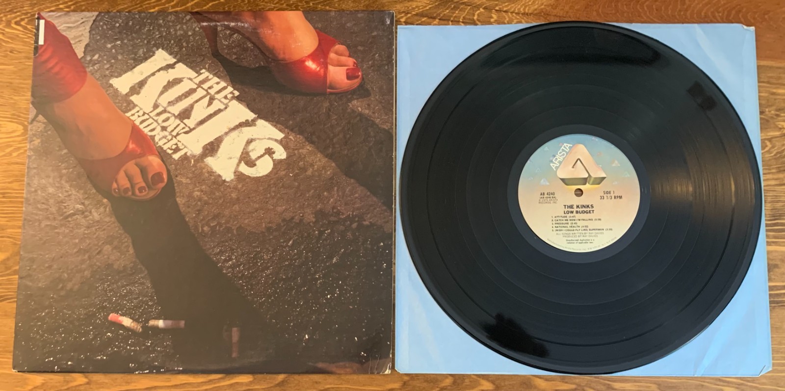 The Kinks Low Budget Vinyl LP 1983 Reissue Arista AB 4240 w/lyric sheet
