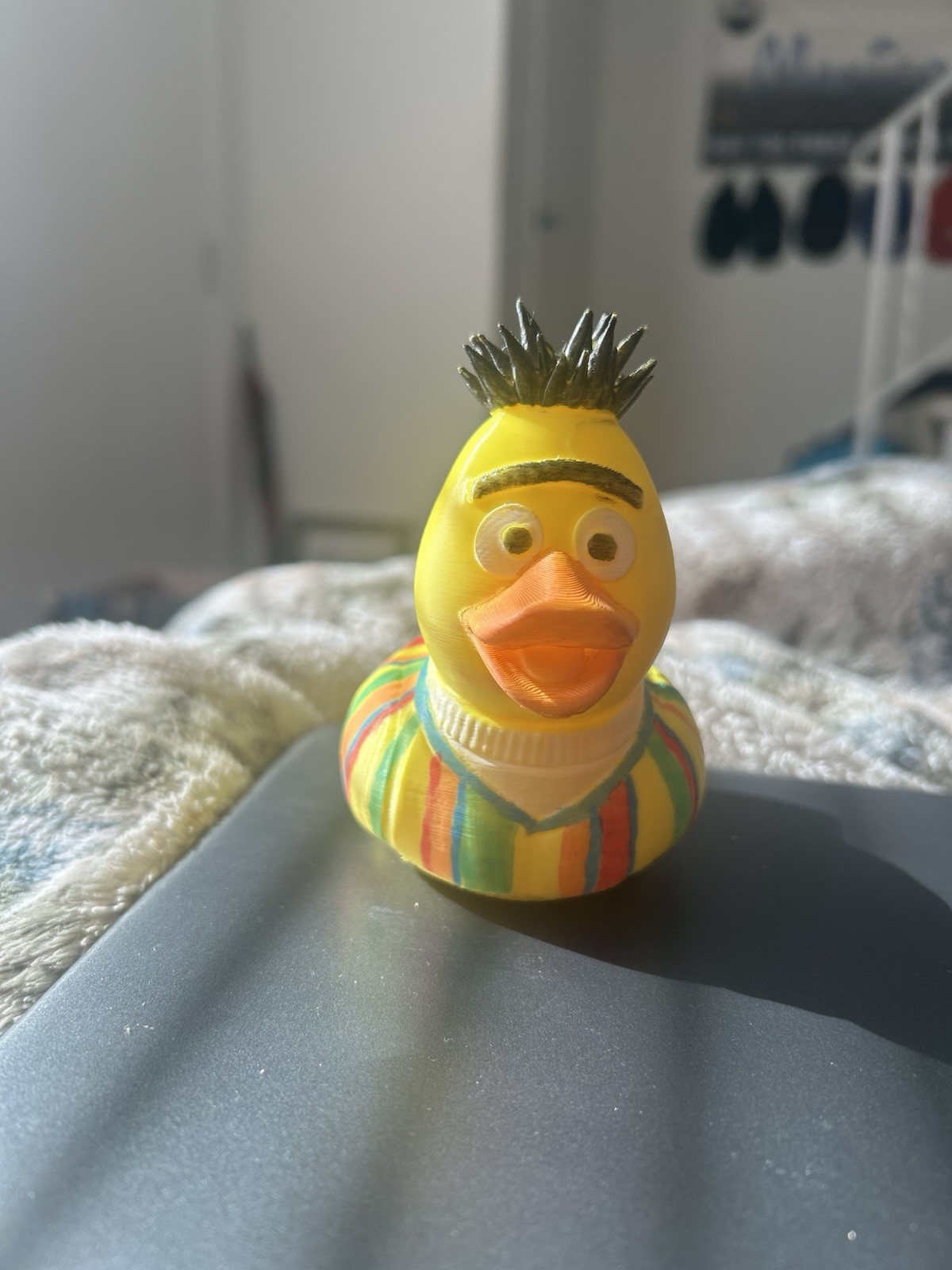 Sesame Street Custom Super7 Style Bert Rubber Duckie Figure