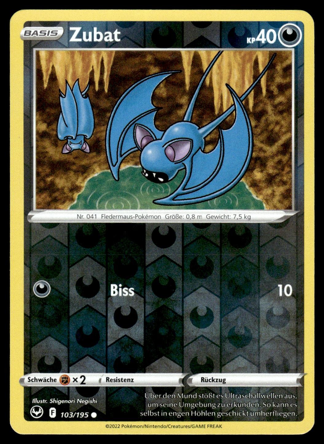 Zubat 103/195 Common Silver Tempest Reverse Holo NM Carta Pokemon Italiano
