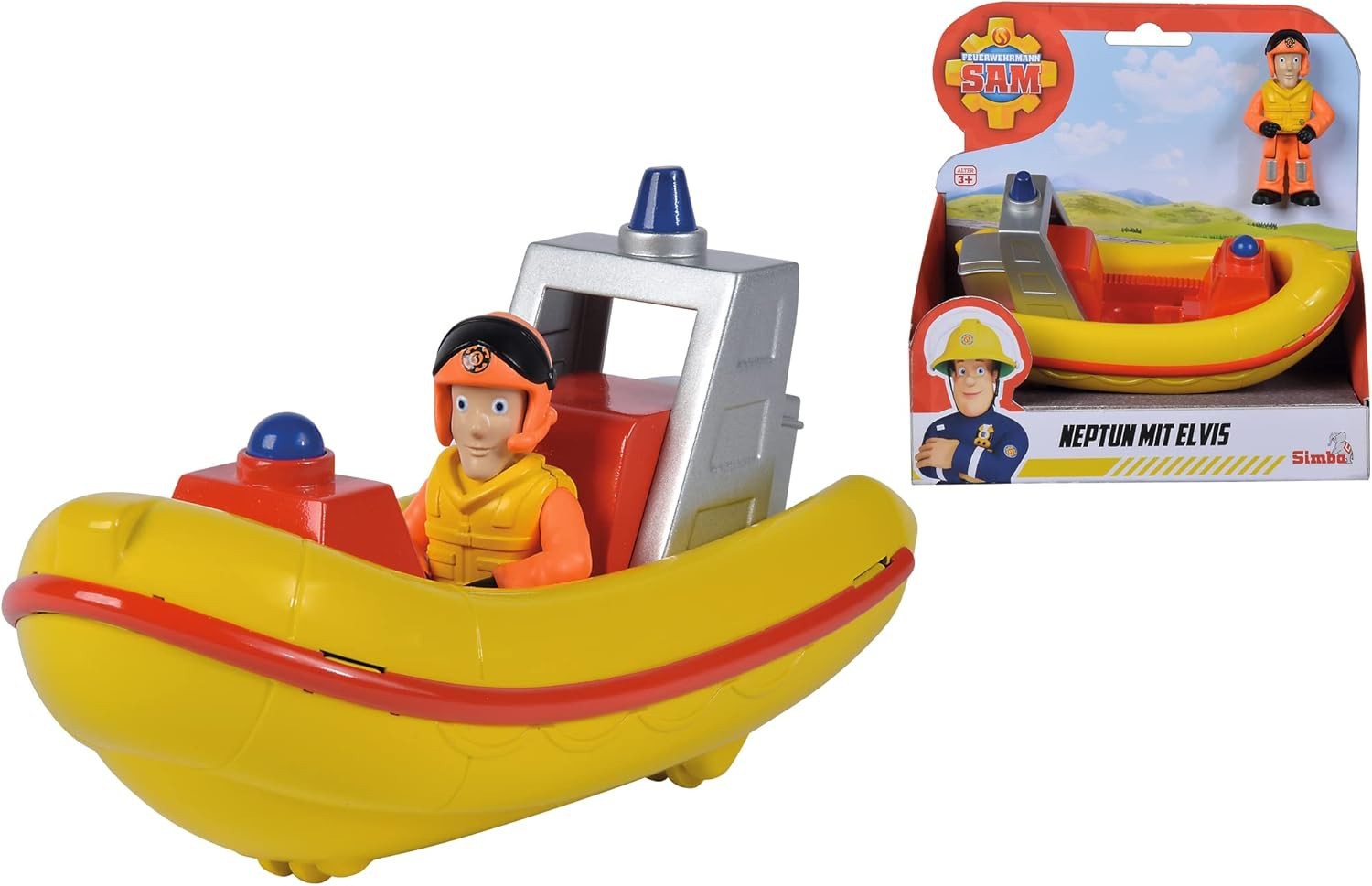 SAM POMPIERE NEPTUNE Scialuppa Salvataggio con figura ELVIS SIMBA Originale