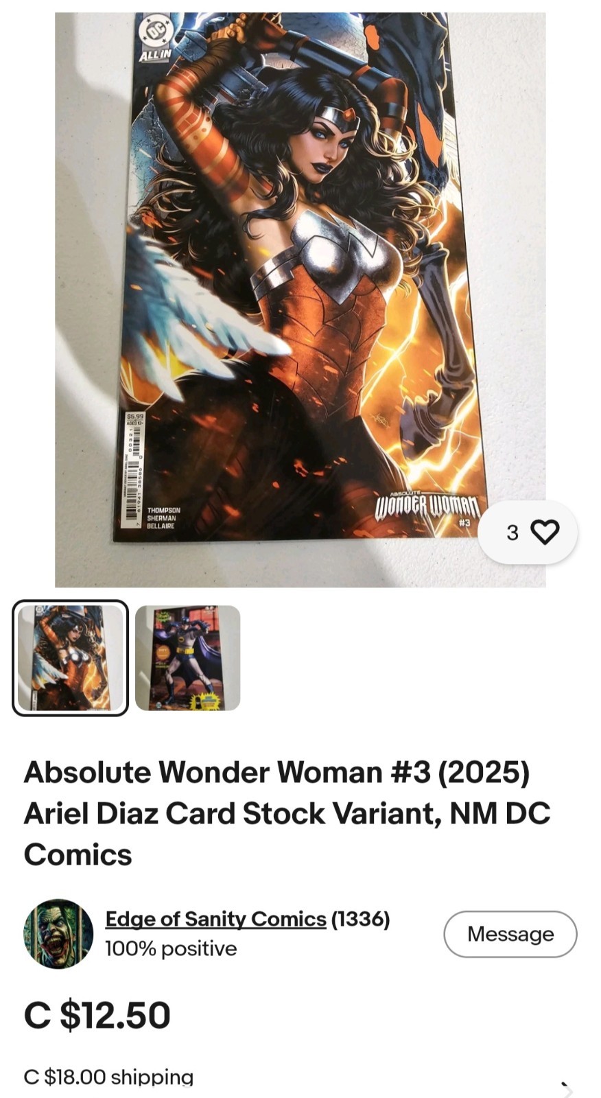 Special Listing- 2 X Absolute Wonder Woman  As Described 