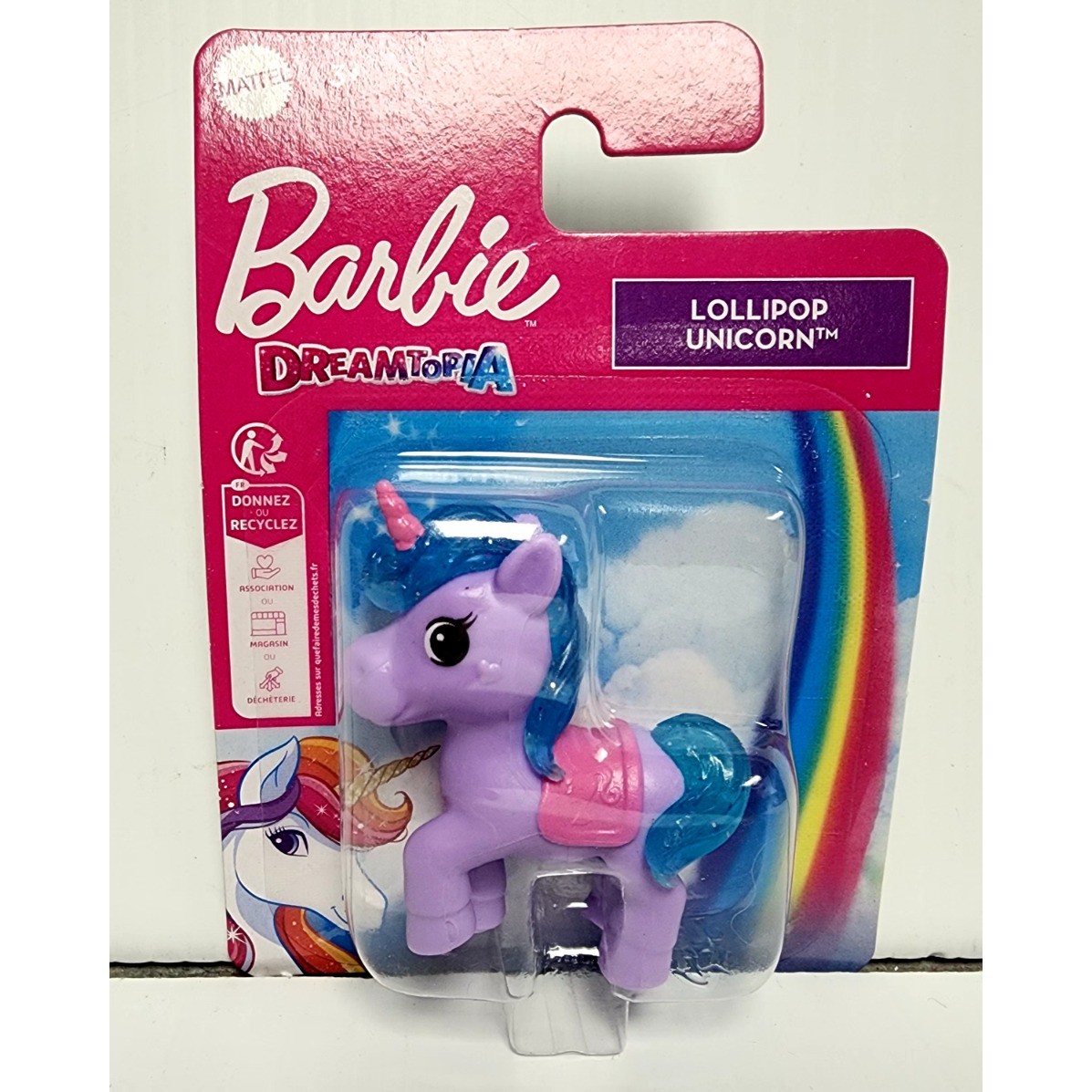 Barbie Dreamtopia Lollipop Unicorn  Mattel Miniature Toy Cake Top Approx 2"