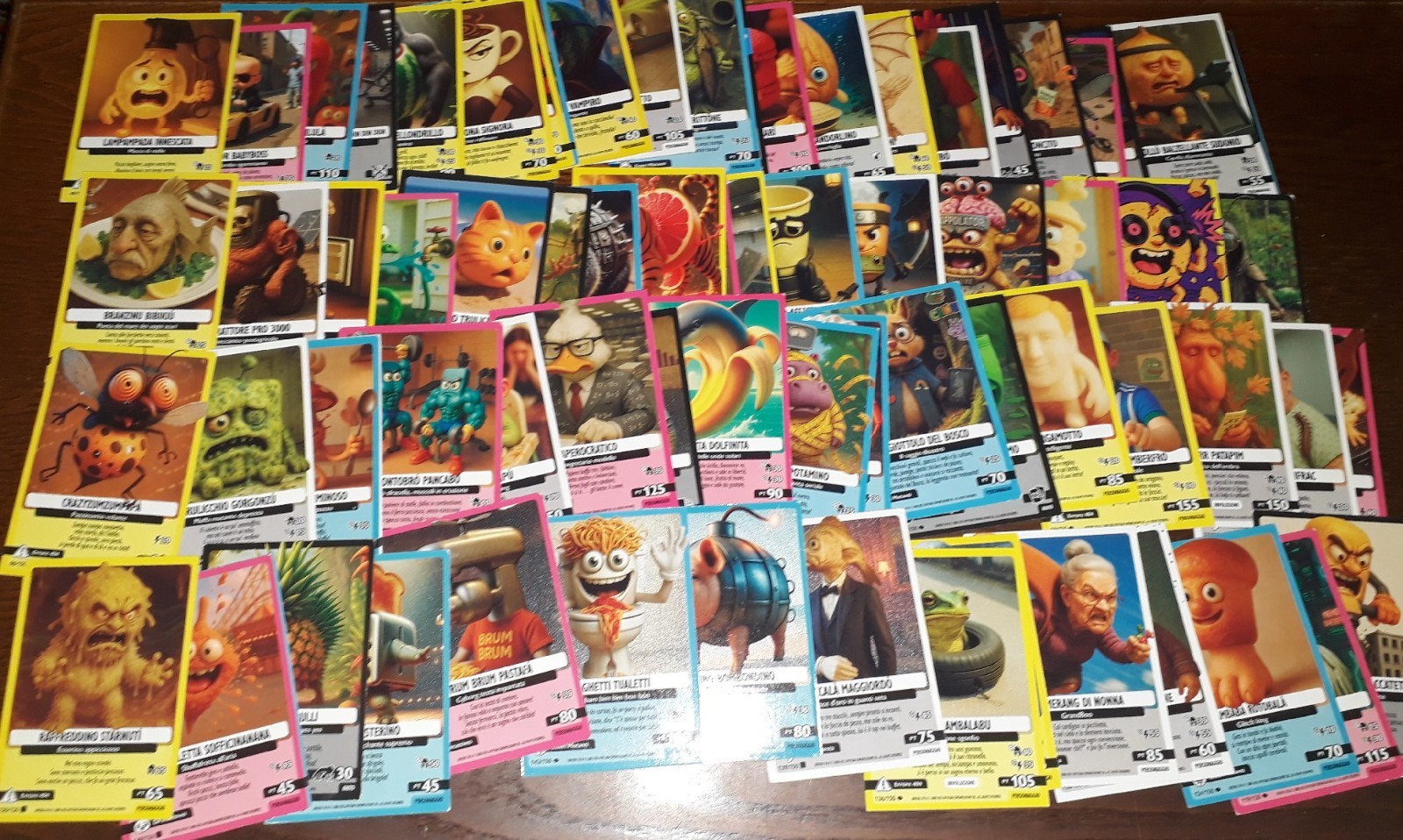 Lotto 73 carte comuni Skifidol Italian Brainrot Serie Beta Allucinazione Cosmica