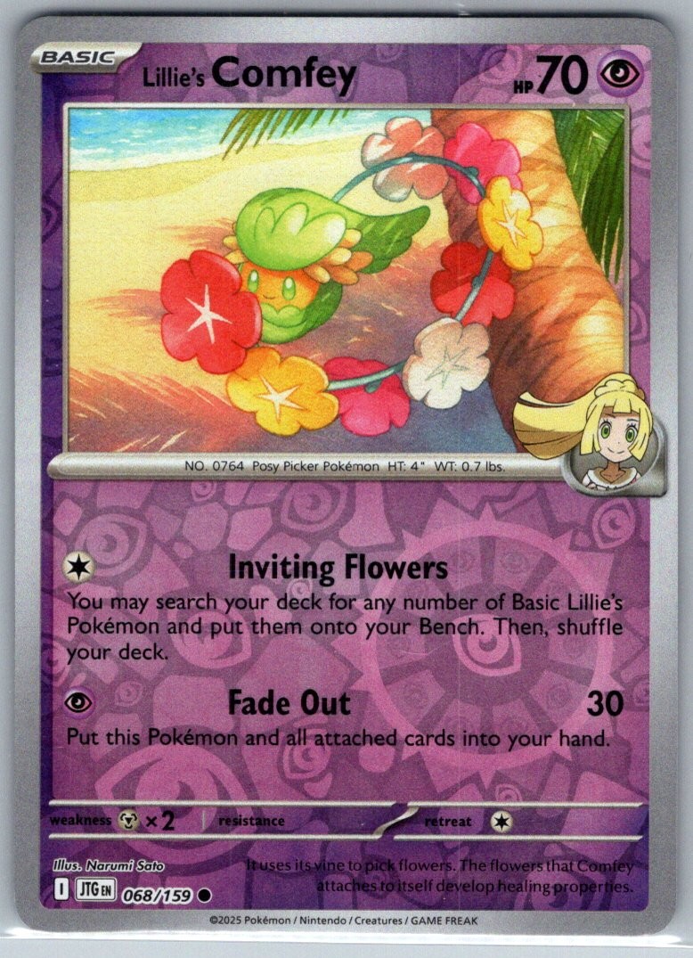 Lillie's Comfey Reverse Holofoil [JTG - 068/159] Pokemon Narumi Sato comune quasi nuovo