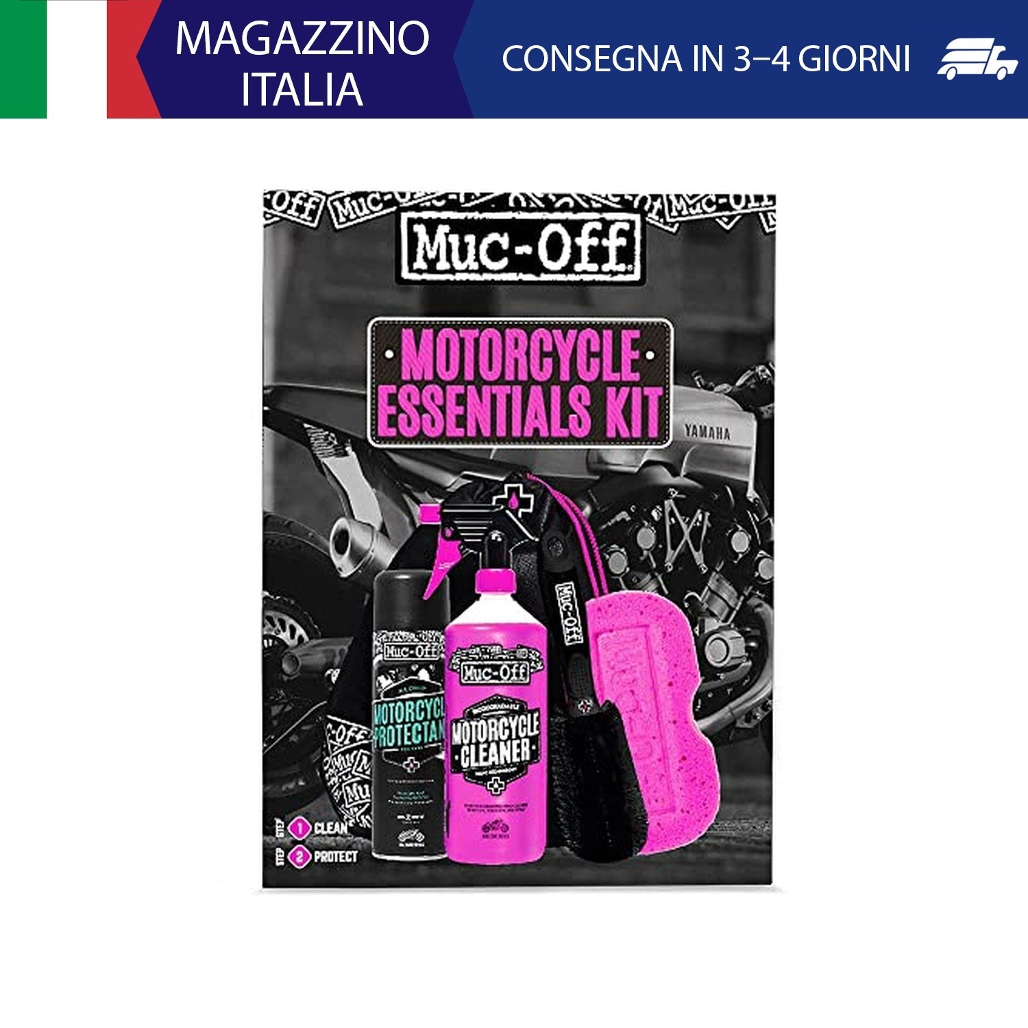 Muc-Off Kit Pulizia Moto Essenziale, per la Manutenzione e la Pulizia della Moto