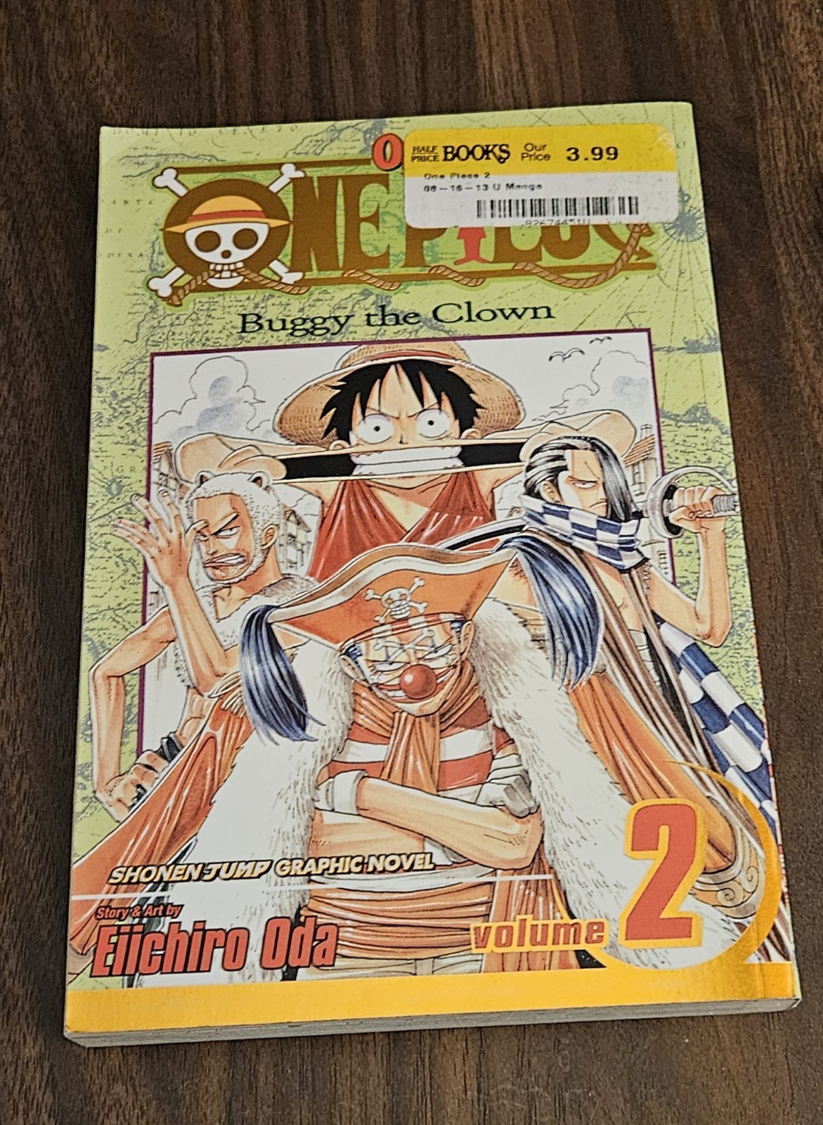 One Piece Volume 2, Shonen Jump, Gold Foil, Manga Inglese (9a stampa)