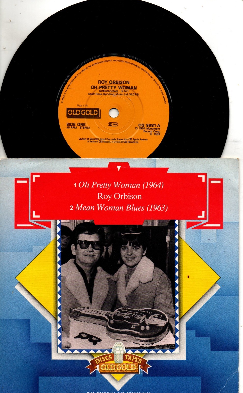 Roy Orbison:Oh pretty woman/Mean woman blues:UK Old Gold:Re-Issue