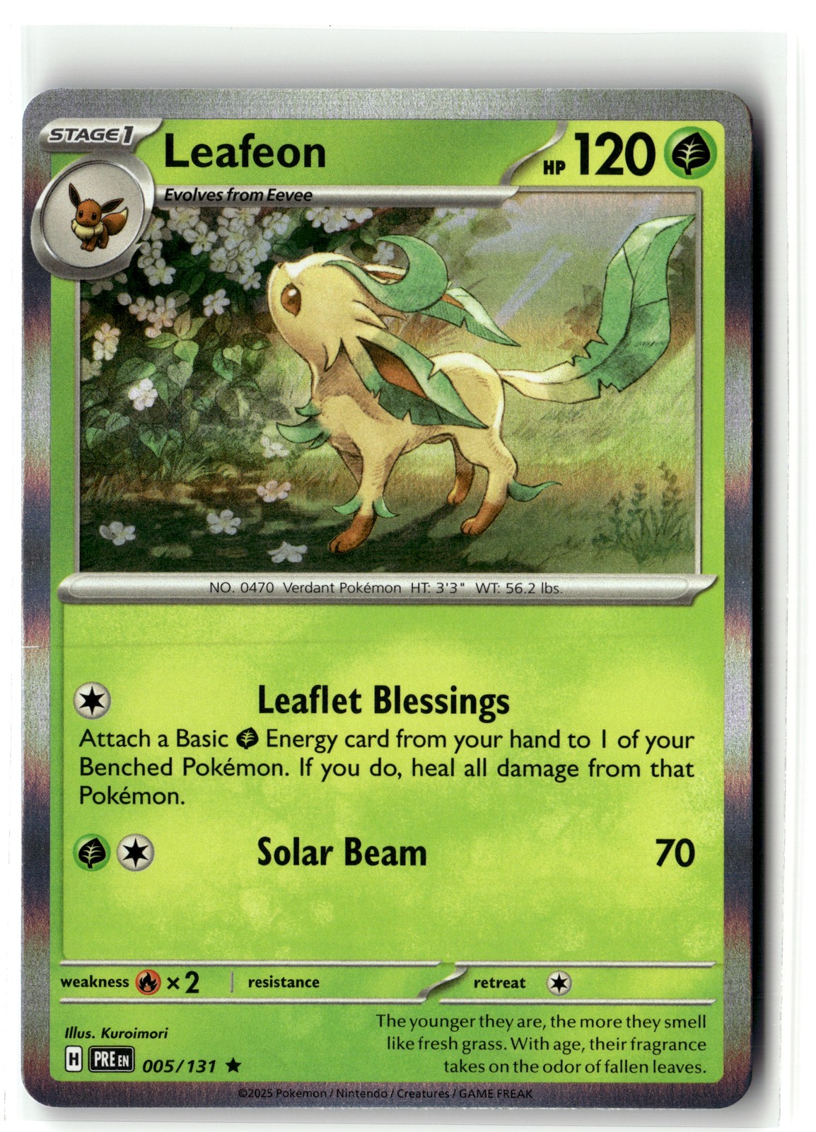 Leafeon 5/131 Prismatic Evolutions Rare Holo Pokemon TCG [NM]