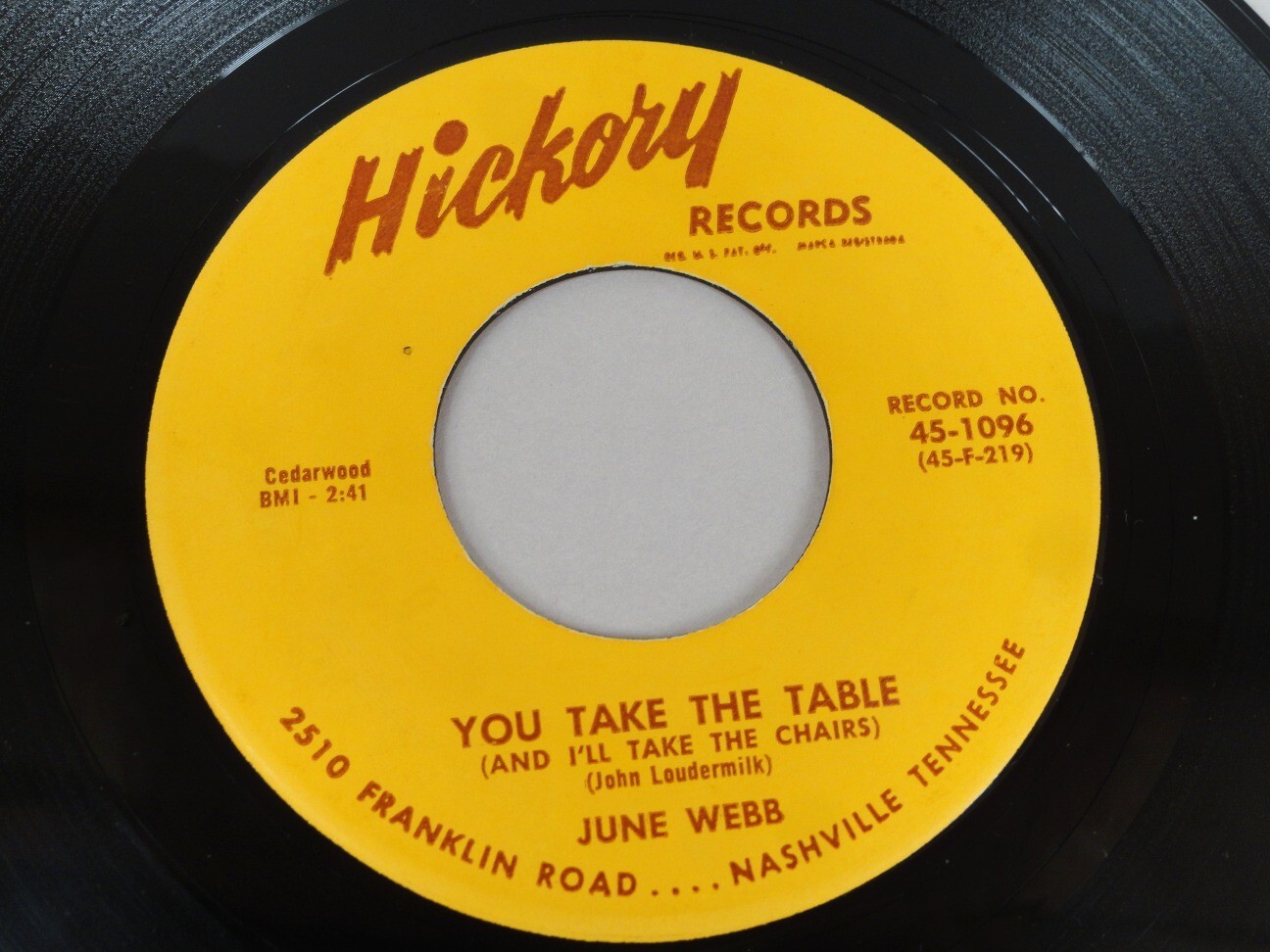 JUNE WEBB ~ You Take The Table (And I'll Take The Chairs) / Conscience 45 - HEAR