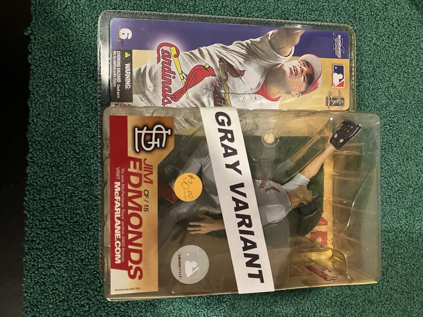 MAGLIA GRIGIA 2003 McFarlane MLB Serie 6 Jim Edmonds St Louis Cardinals variante