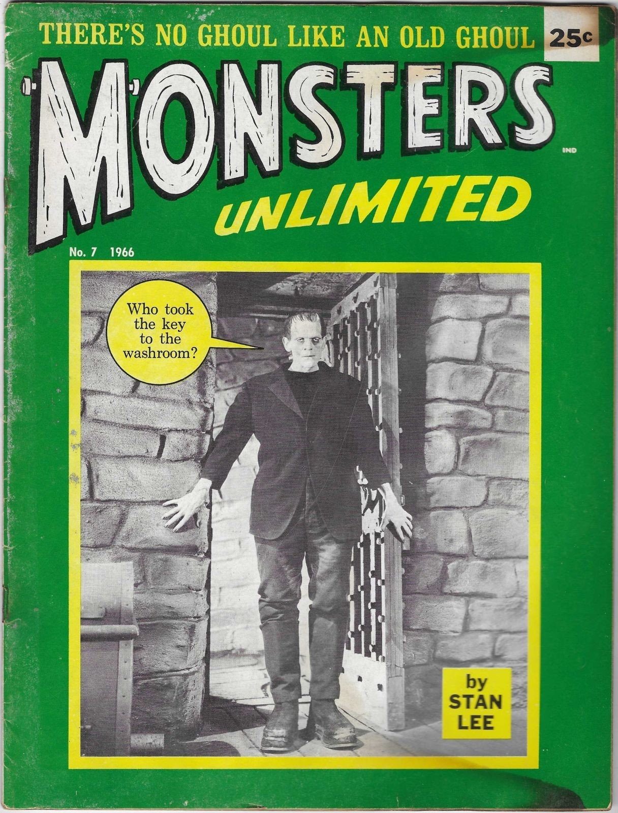 MONSTERS UNLIMITED #7, 1966!! LOW GRADE! HORROR HUMOR MAGAZINE BY STAN LEE!
