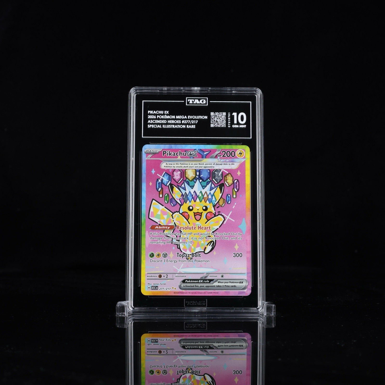 Pikachu EX 277/217 Special Illustration Rare Pokemon TAG 10 Gem Mint