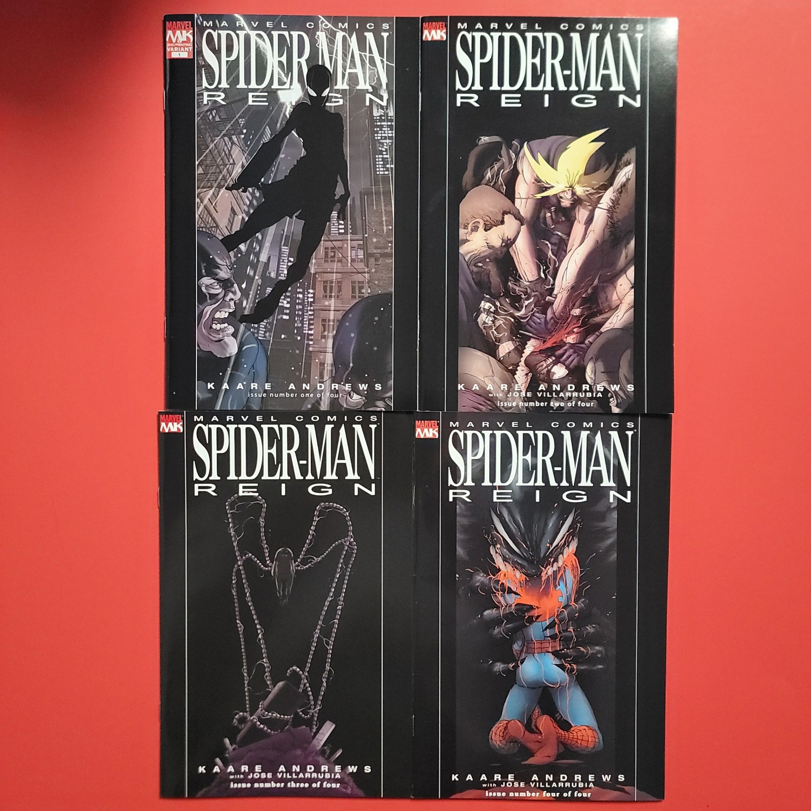 Spider-Man Reign 1 2nd Printing 2 3 4 Set Marvel Comic Lot Kaare Andrews 2007