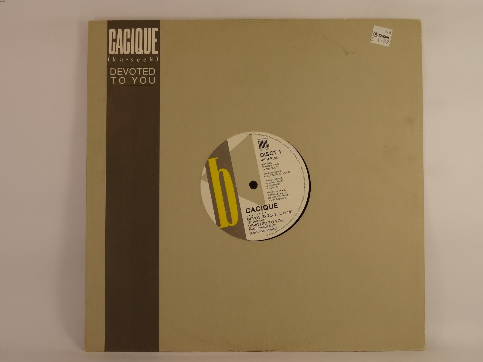 CACIQUE DEVOTED TO YOU (140) 3 Track Promo 12" Single plus Picture Sleeve DIAMON