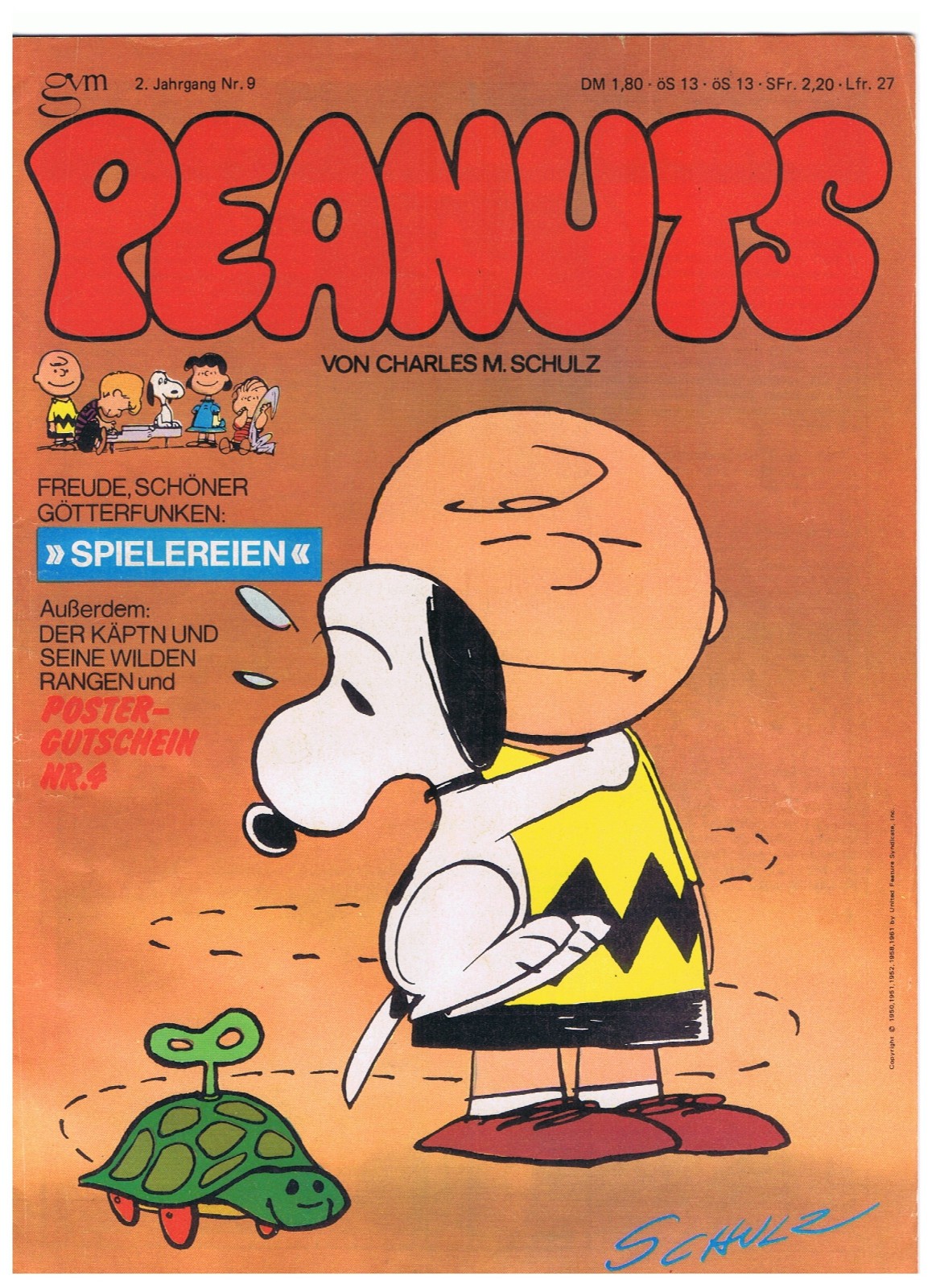 Arachidi 2. Anno n.9 - Schulz - gvm - 1° Edizione 1975 - Ottima