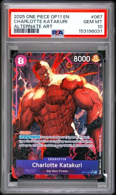 Charlotte Katakuri arte alternativa OP11-067 2025 pezzo unico PSA 10 GEM MT