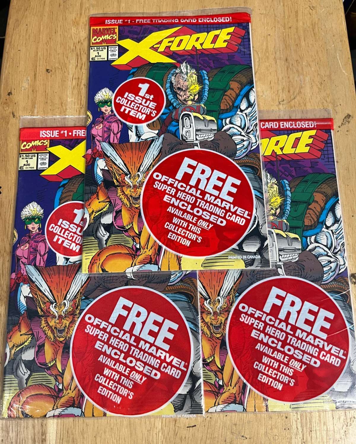 X-Force 1 - Promo Rookie Deadpool Card sigillato in fabbrica lotto negativi inversi x3