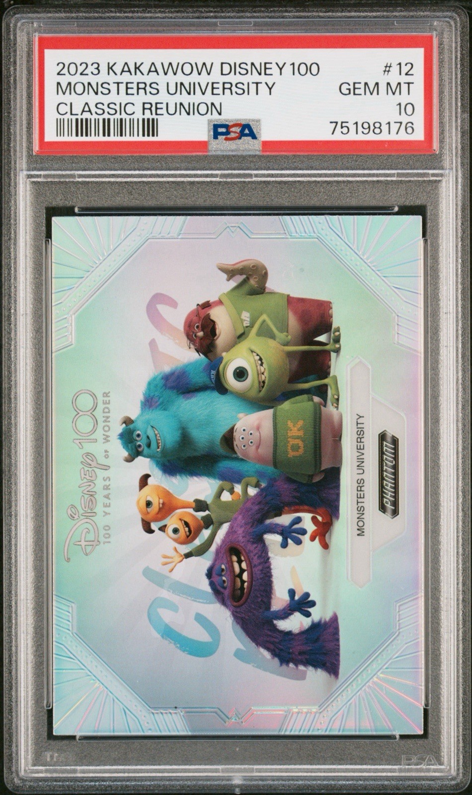 2023 Kakawow Disney 100 Monsters University Classic Reunion #12 gemma ottime condizioni PSA 10