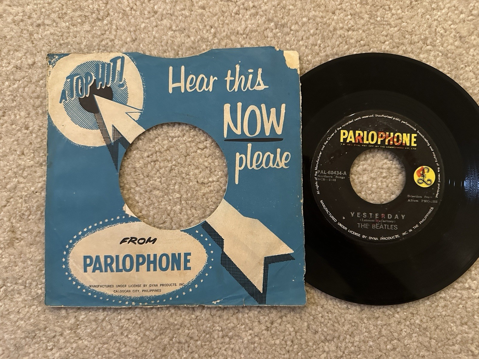 The Beatles 45 rpm Philippines 7" Yesterday