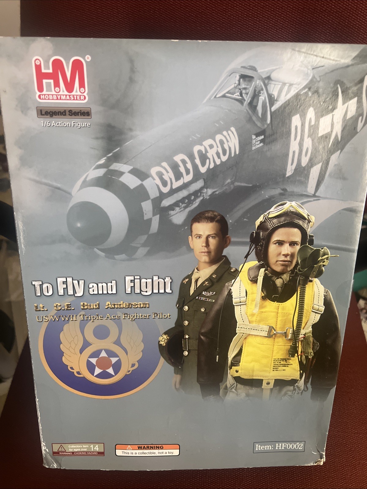 Hobby Master HF0002 Tenente C.E. Modellino pilota caccia Bud Anderson US WWII nuovo con scatola 1/6