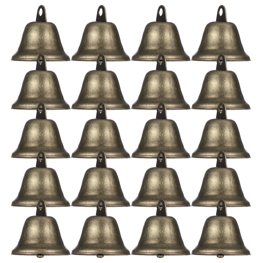 Vintage Bronze Tone Iron Bells for Crafts Mini Decorative Metal Bells for DIY