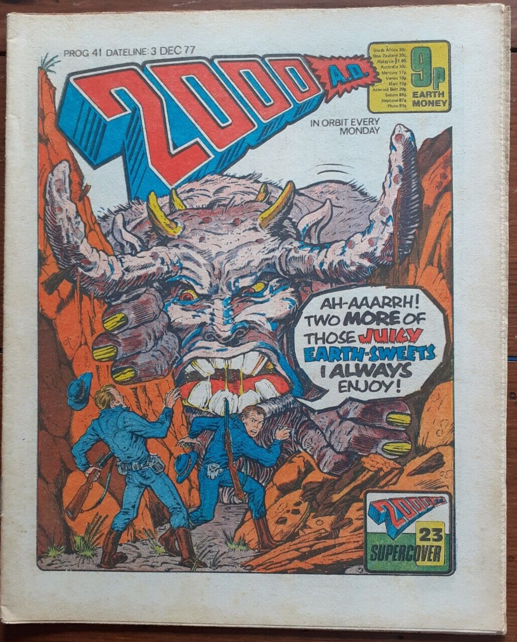 2000AD 41, 1ST BRIAN BOLLAND DREDD STRIP, IPC, 3 DECEMBER 1977, FN