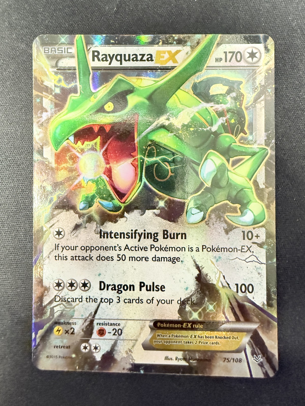 CARTA HOLO POKEMON RAYQUAZA EX CIELI RUGGENTI