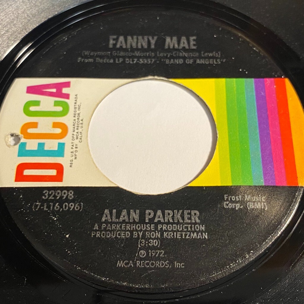 Alan Parker - Fanny Mae / Let's Talk It Over 45 - Decca 32998