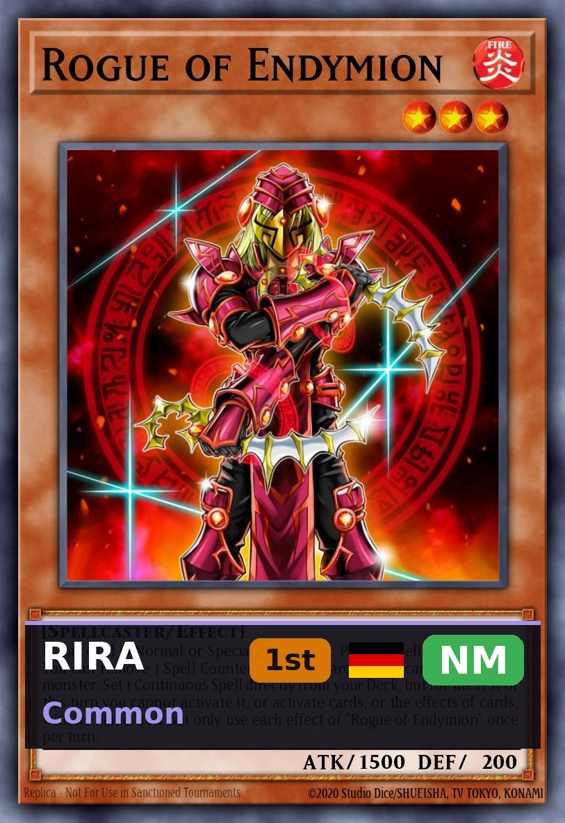Schurke von Endymion RIRA-099 1st Edition NM DE Yu-Gi-Oh
