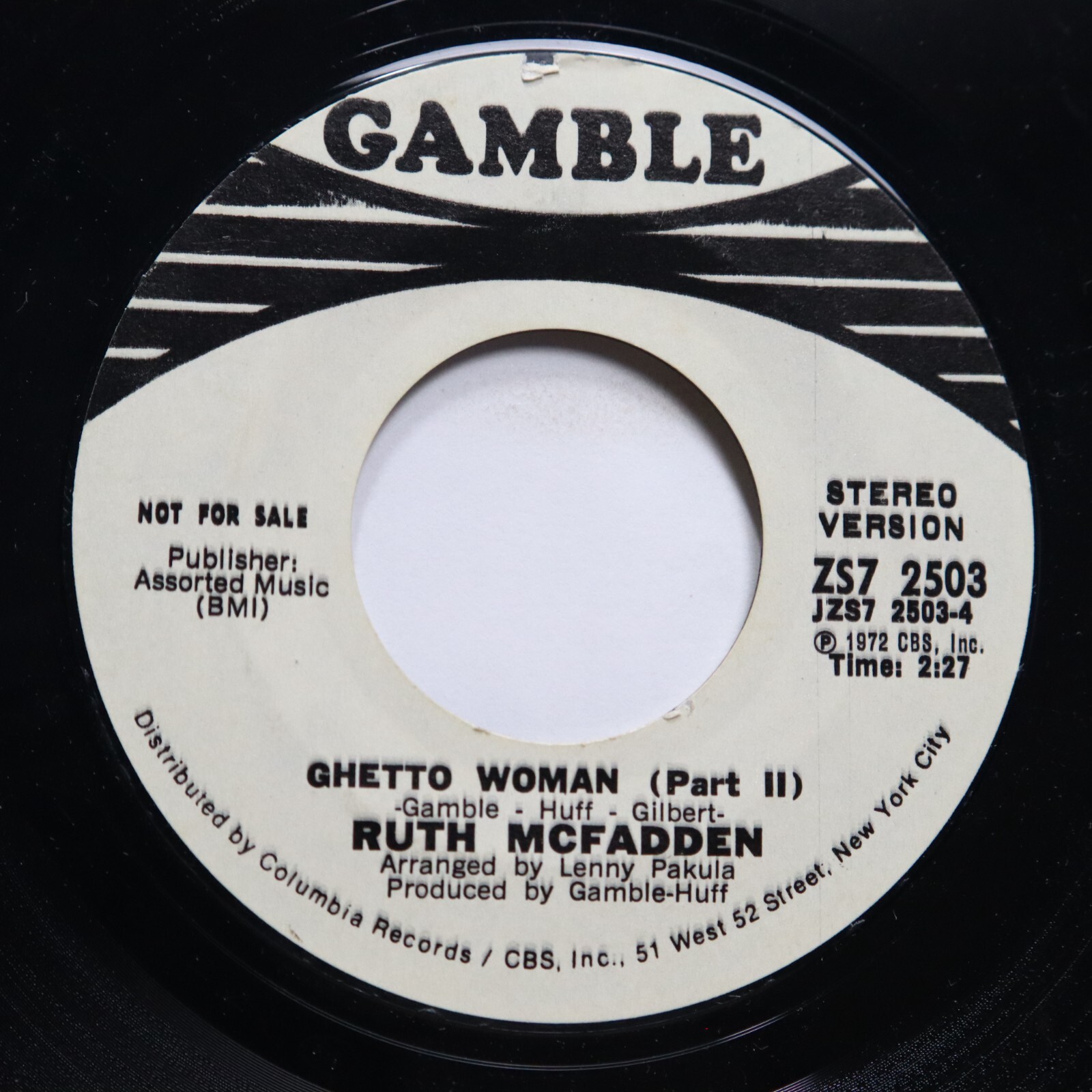 RUTH MCFADDEN - GHETTO WOMAN PT 2 - SOUL 45 *PROMO*