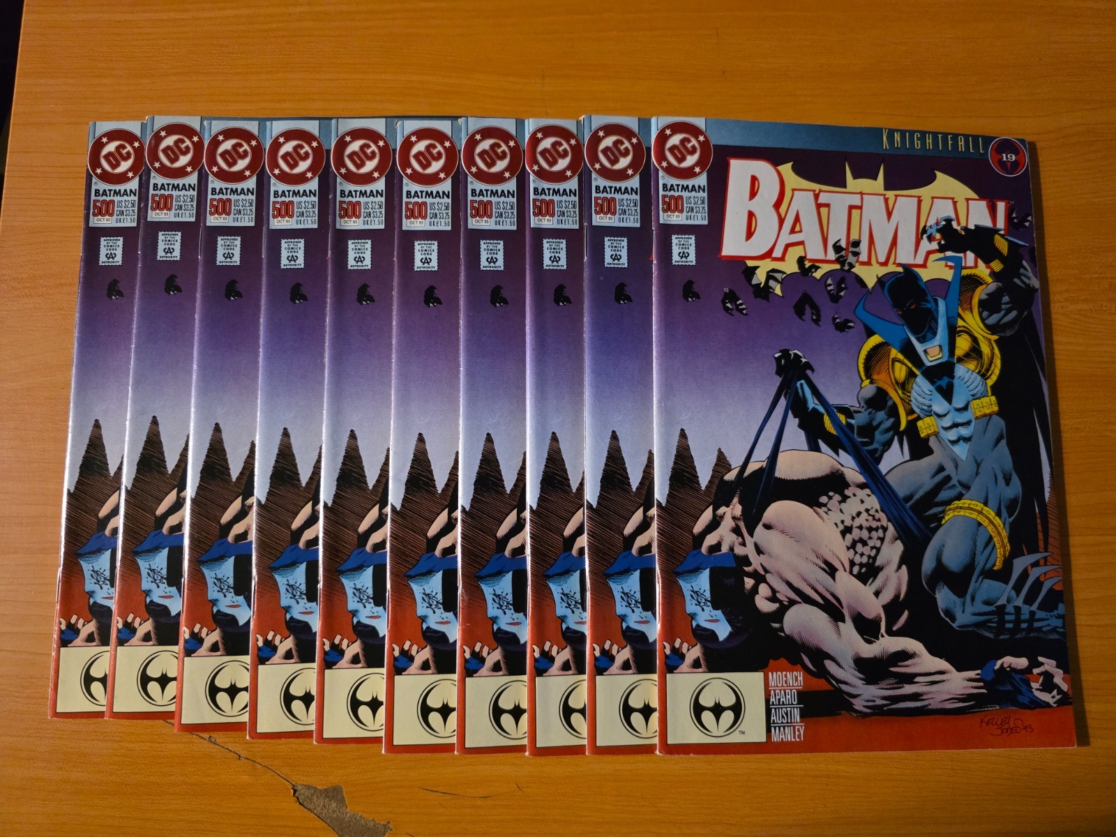 Lotto all'ingrosso di 10x Batman #500 Reg Cover ~ quasi nuovi quasi nuovi ~ 1993 DC Comics