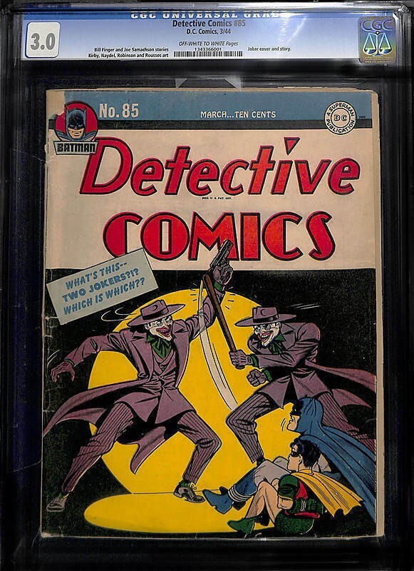DC COMICS DETECTIVE 85 batman Double Joker cover CGC 3.0 Golden age 1944