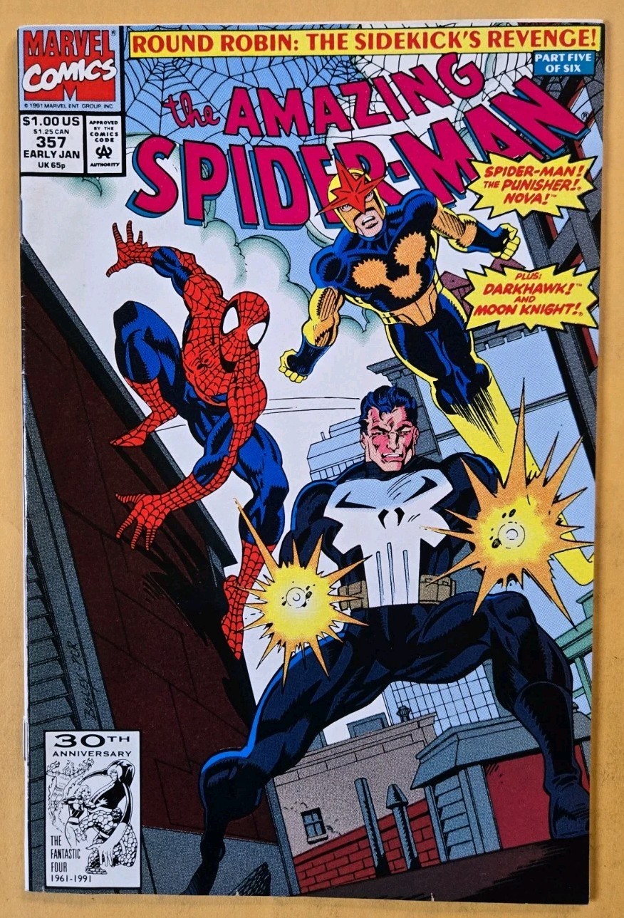 The Amazing Spider-Man #357 VG (4.0) Punisher, Darkhawk X-over! Early Jan 1992