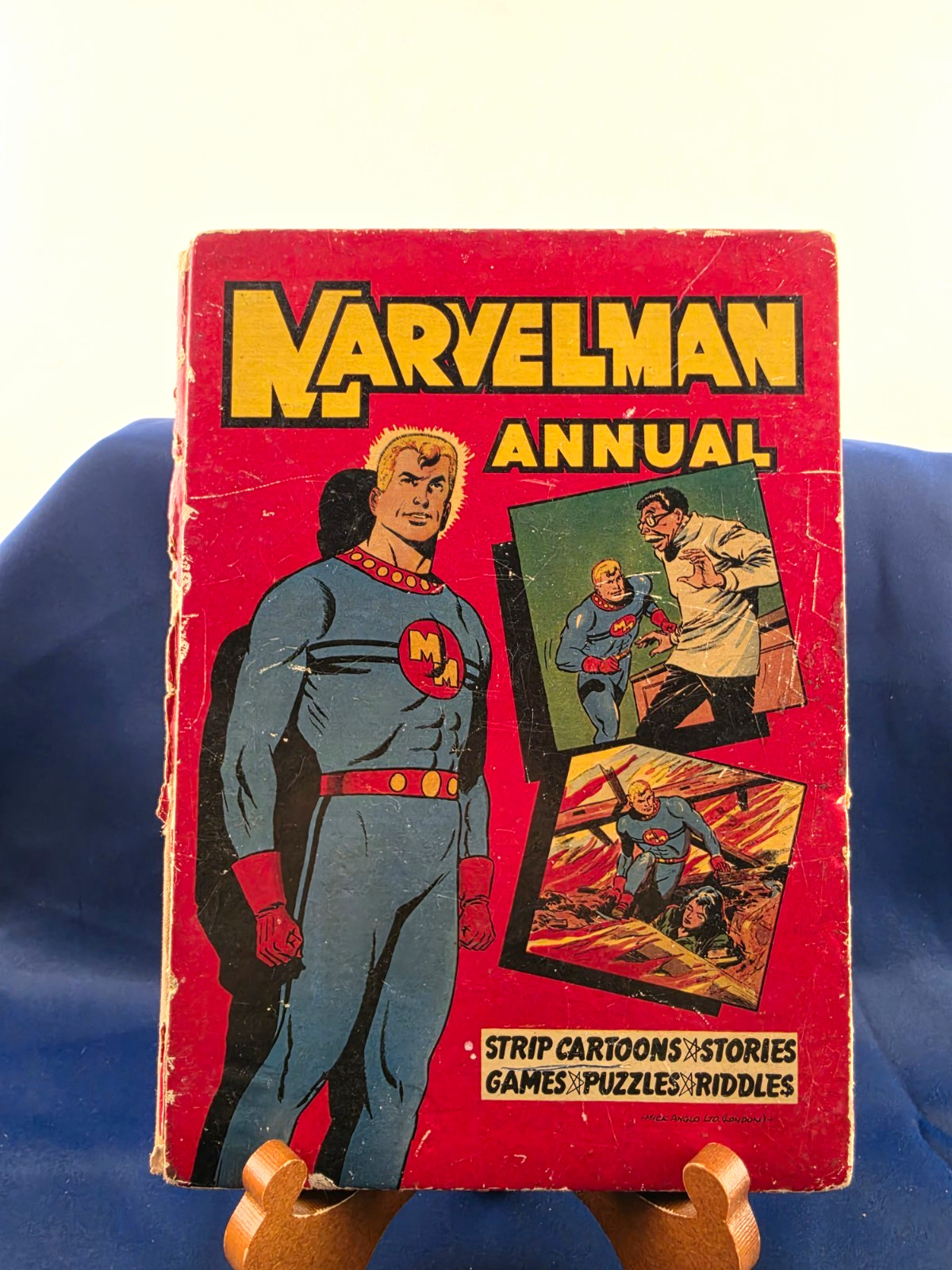 Vintage 1960 Marvelman Annual - fumetto UK L Miller & Son - spina dorsale mancante
