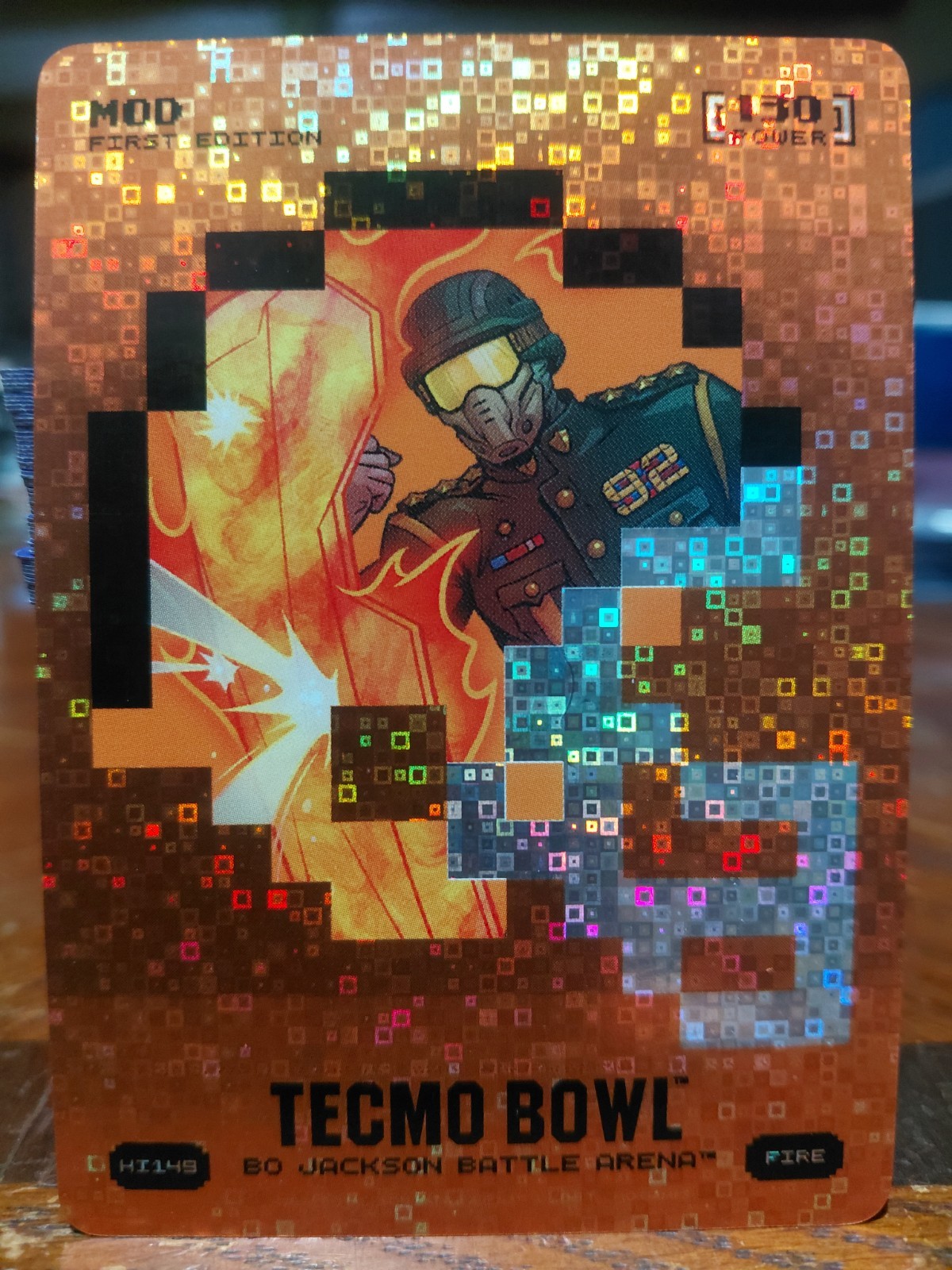  Bo Jacksons Battle Arena Tecmo MOD -Reggie White Power 130 Pixel Casco Fuoco