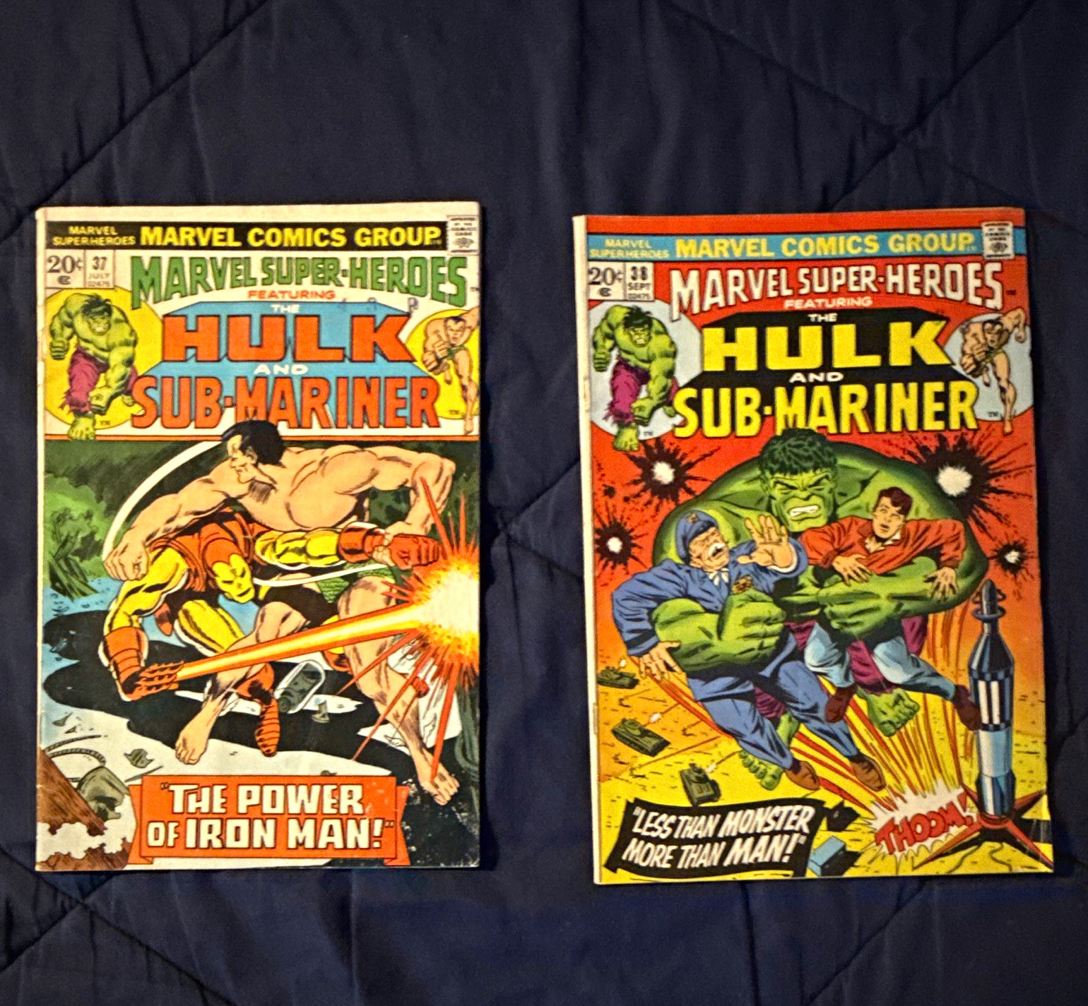 Marvel Comics Marvel Super-Heroes #37-38 Hulk & Sub-Mariner 1973 Lot of 2
