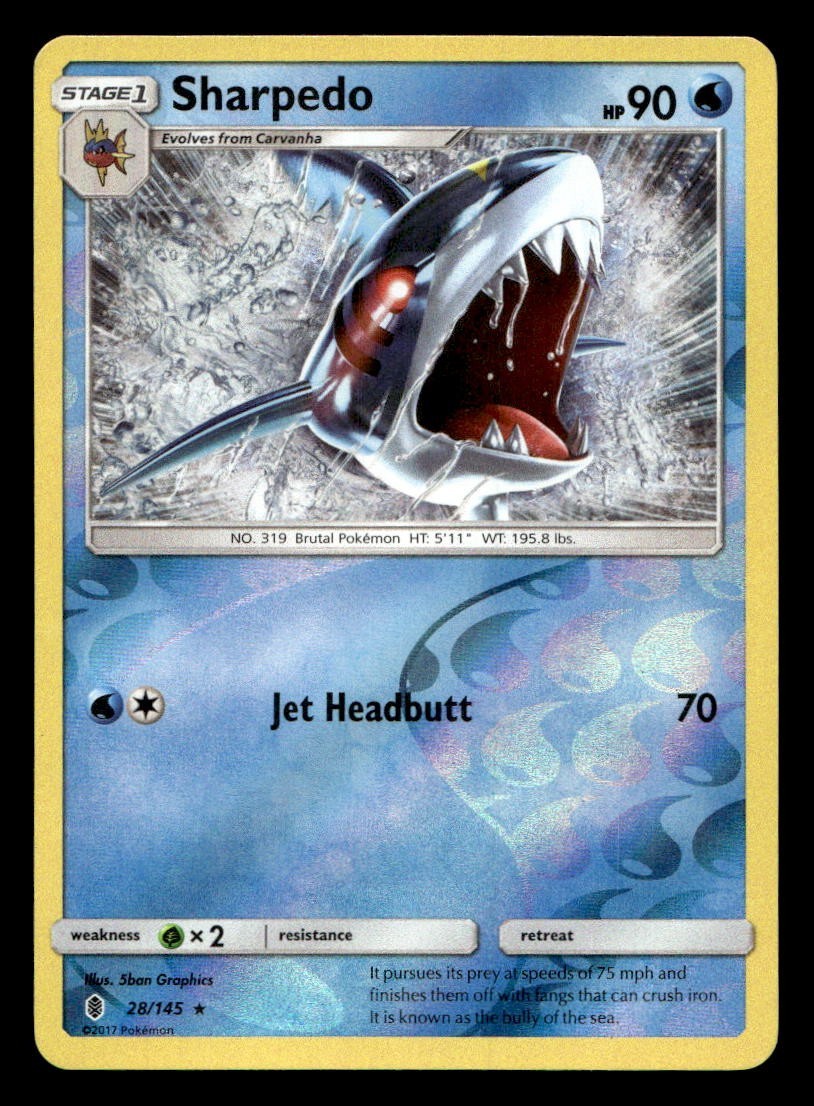 Sharpedo 28/145 Raro Guardiani Rising Pokemon Reverse Holo MP/HP
