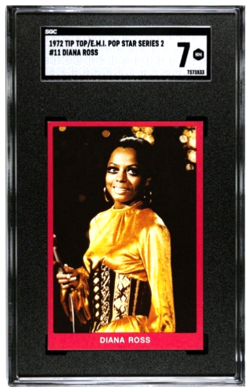 1972 DIANA ROSS Trading Card Tip Top Pop Stars SGC 7 Solo RC Pop 1 più alto