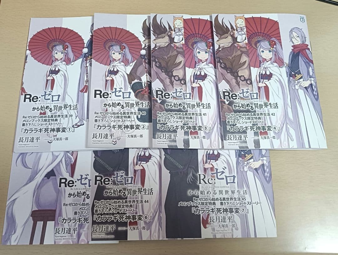 Re:Zero Kararagi Shinigami Jihen libretti di racconti brevi set da 1 a 7