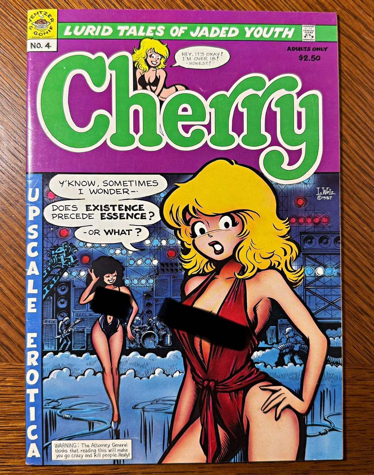Copertina Cherry #4 Last Gasp 1987 Copper Age I. W. Welz "Lurid Tales"