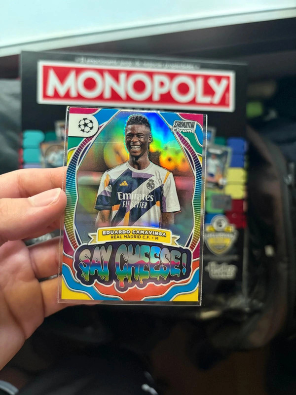 Carta Camavinga say cheese Topps Chrome Stadium