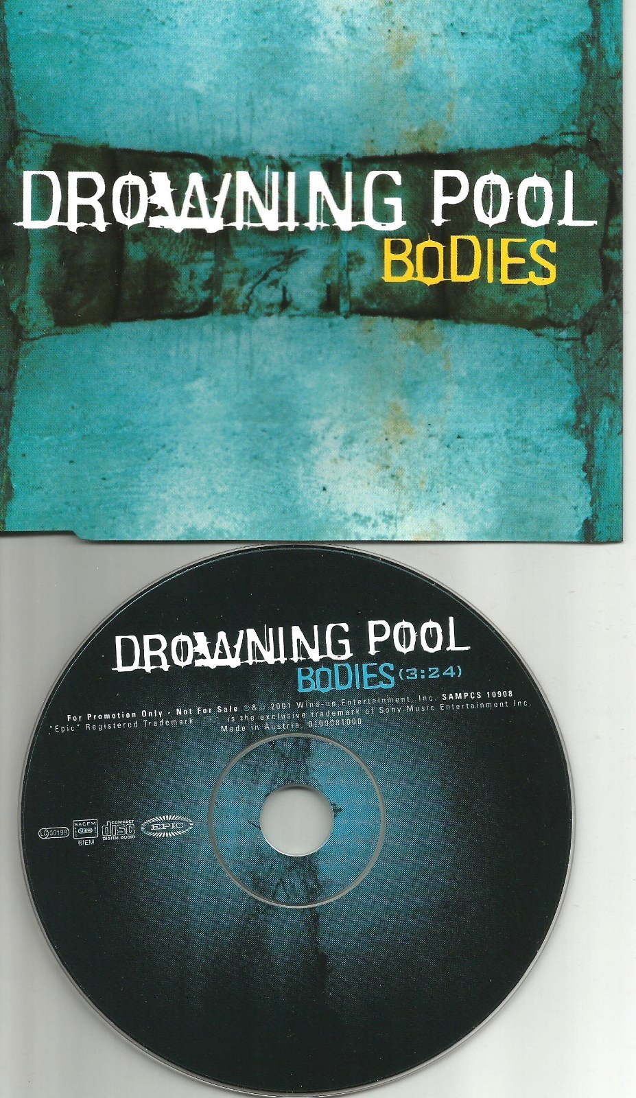 DROWNING POOL Bodies 2001 Europe PROMO DJ CD Single USA Seller MINT Sampcs10908
