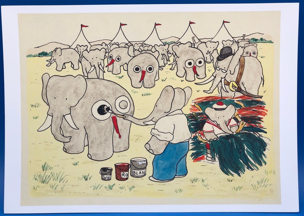 De Brunhoff Histoire de Babar Tirage format A4 Le sentier de la guerre