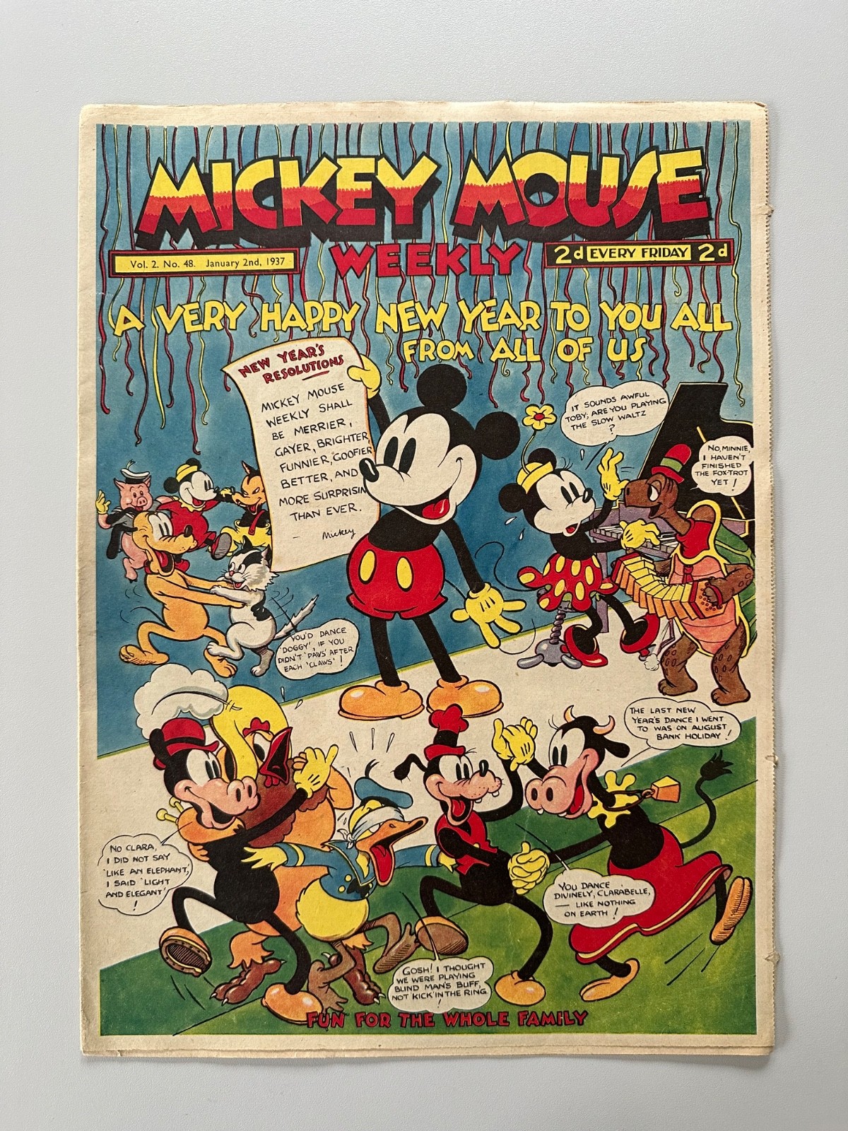 Mickey Mouse Weekly Comic #48 January 2nd 1937 NEW YEAR FN RARE