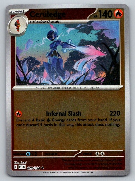 Ceruledge Reverse Holo Non Comune ME02: Fiamme Fantastiche 020/094 quasi nuovo