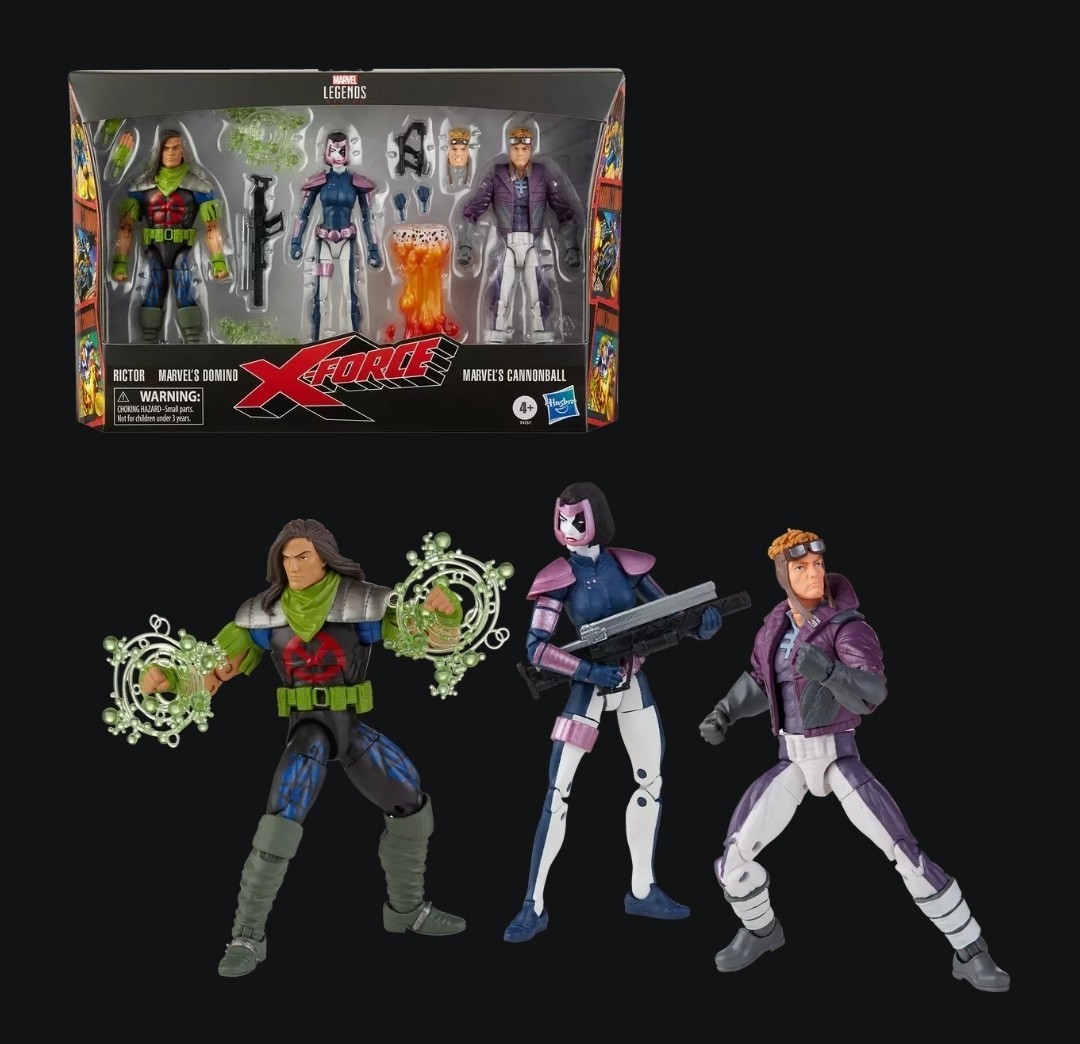 NEW Marvel Legends X-Force 3 Pack: Rictor, Domino, & Cannonball PRESALE 10/20