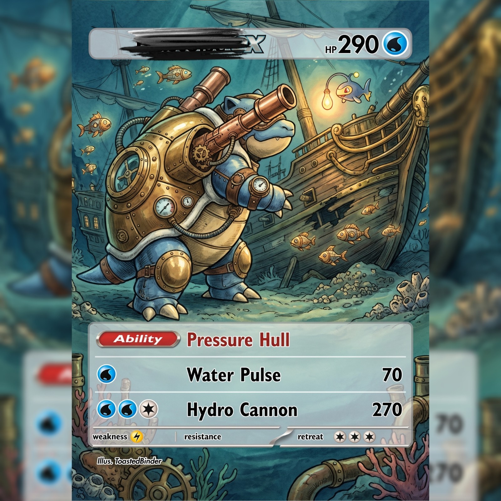 Carta artistica olografica Shelltide Pressure Hall - opera originale