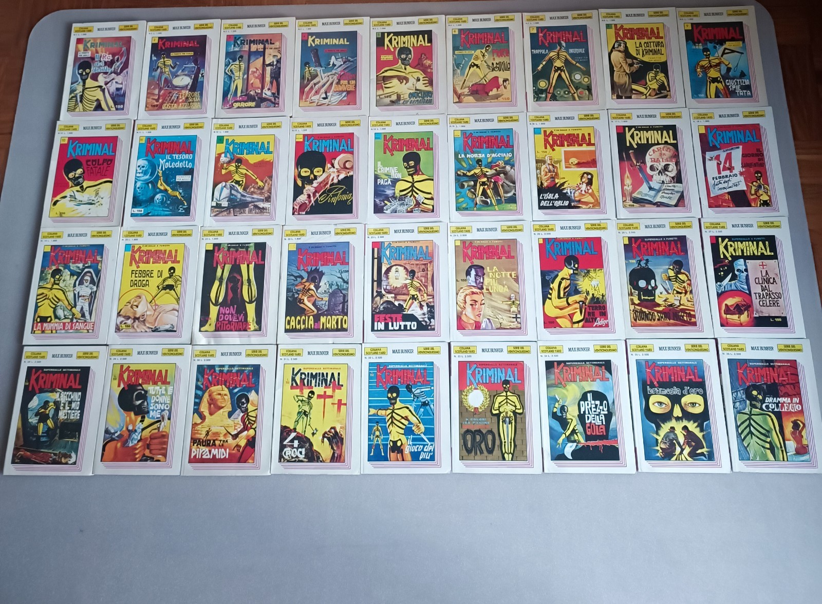 Kriminal Serie del 25esimo fumetti italiani, COLLEZIONE COMPLETA